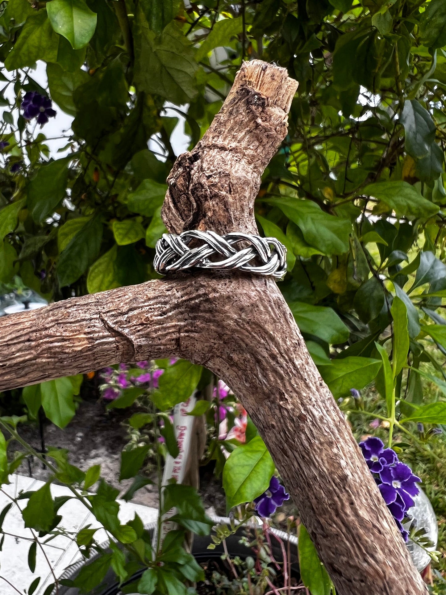 Love Intertwined Braided Sterling Silver Men's Ring