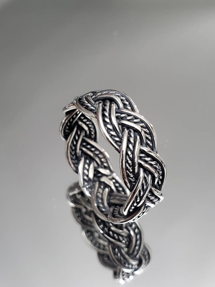 Sterling Silver Men's Ring, Oxidized Sterling Silver Ring, Men's 8mm Band, Men Jewelry, Jewelry for Him, 925 Silver Ring
