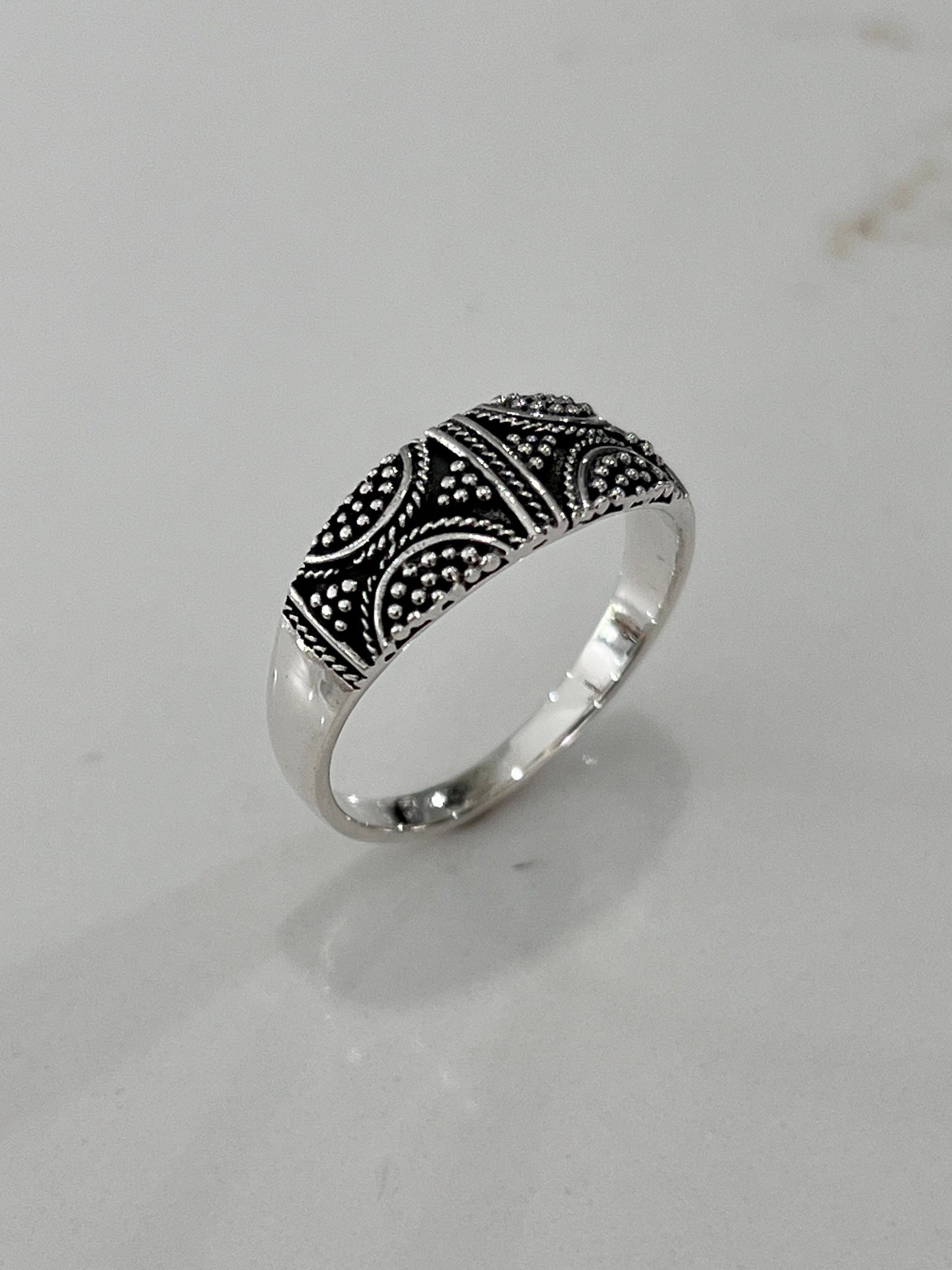 Men's Bali Ring, Sterling Silver, 925, Men's Ring, 7.5mm Wedding Band, Gift For Him/Her/Them