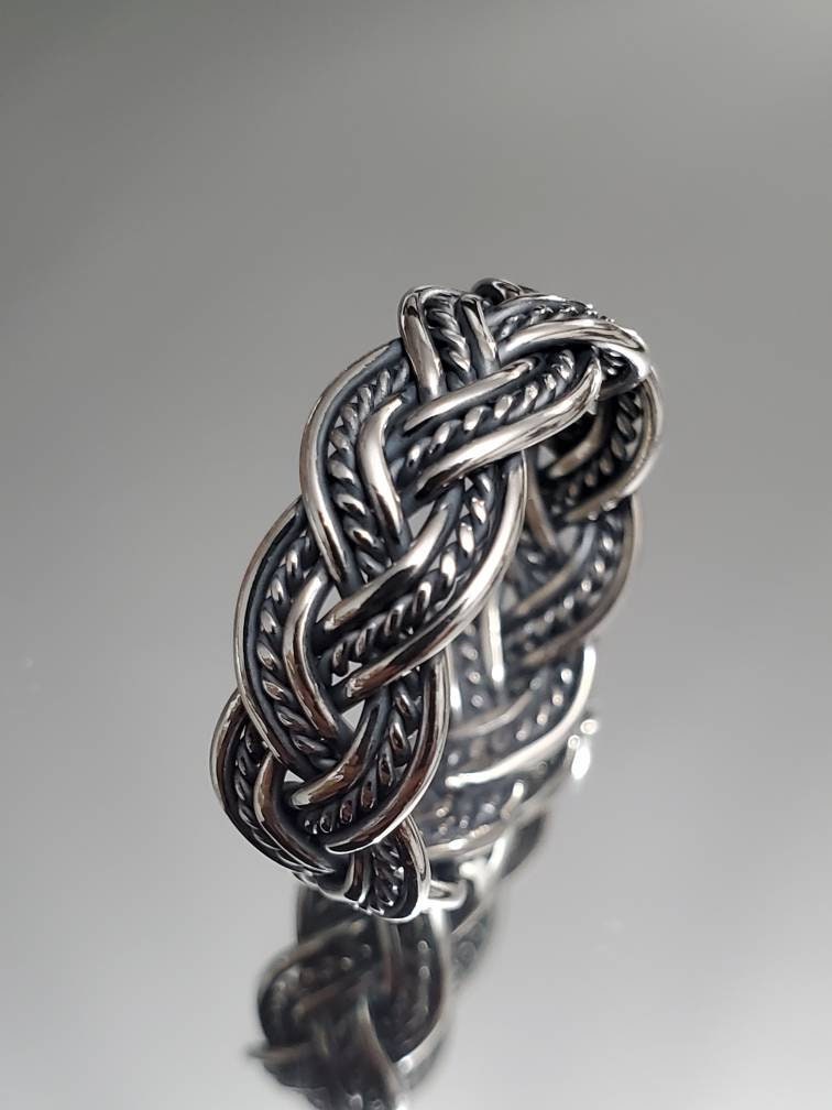 Sterling Silver Men's Ring, Oxidized Sterling Silver Ring, Men's 8mm Band, Men Jewelry, Jewelry for Him, 925 Silver Ring