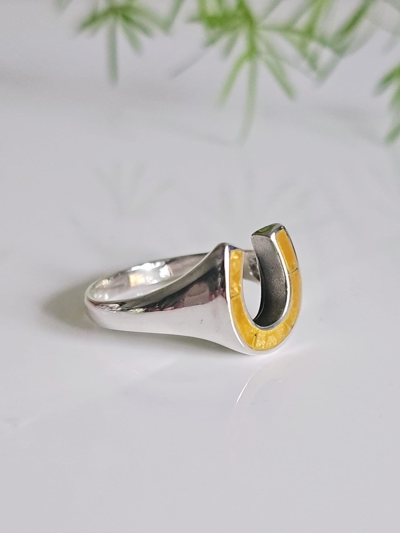 Horse Shoe Ring, Tiger Eyes Stone