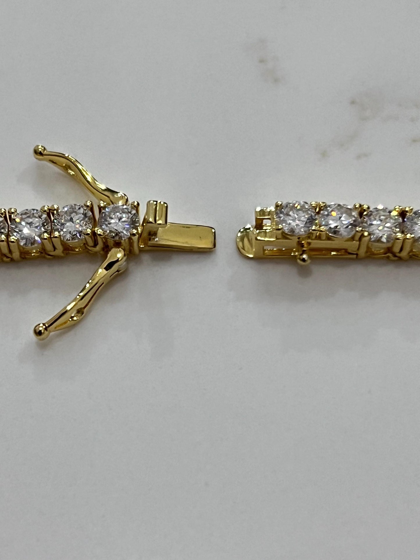Moissanite Gold Plate Tennis Necklace on 925