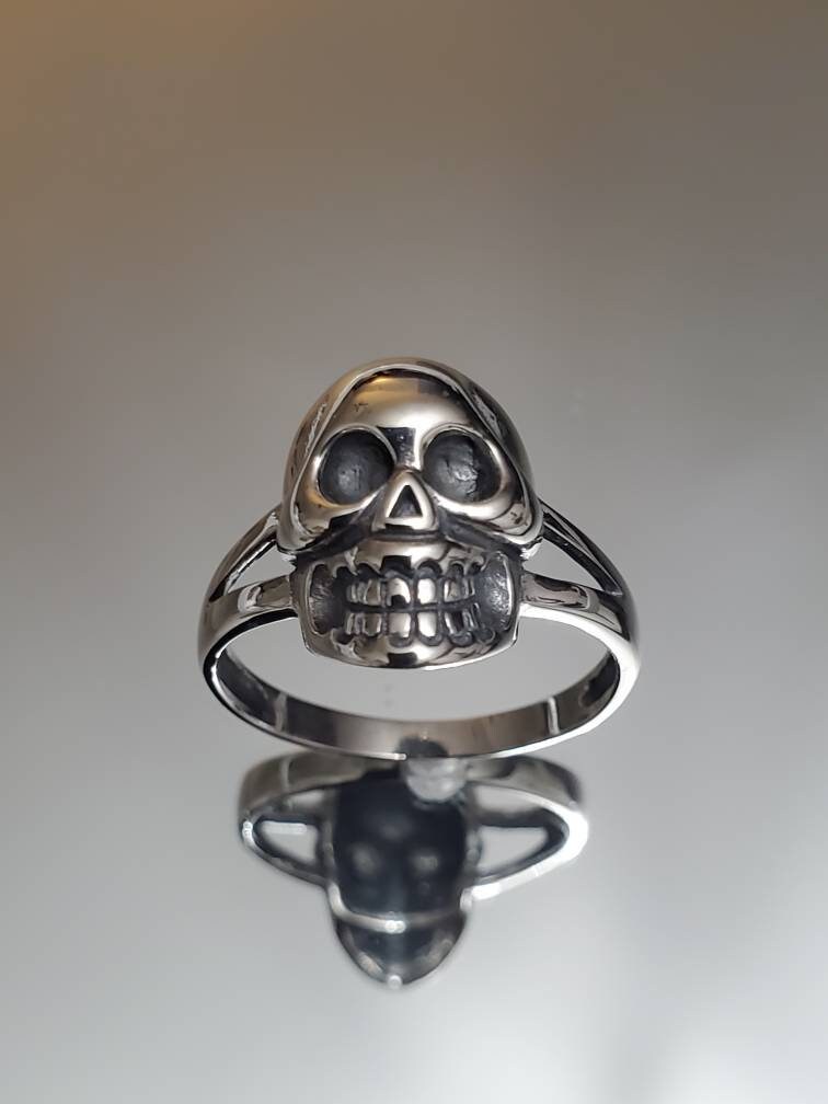 Large Skull Sterling Silver Ring 925 Ring