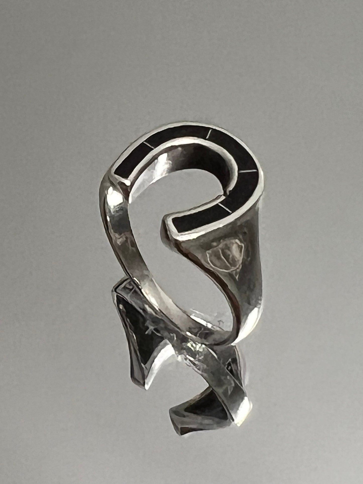 Horse Shoe Ring Black Obsidian