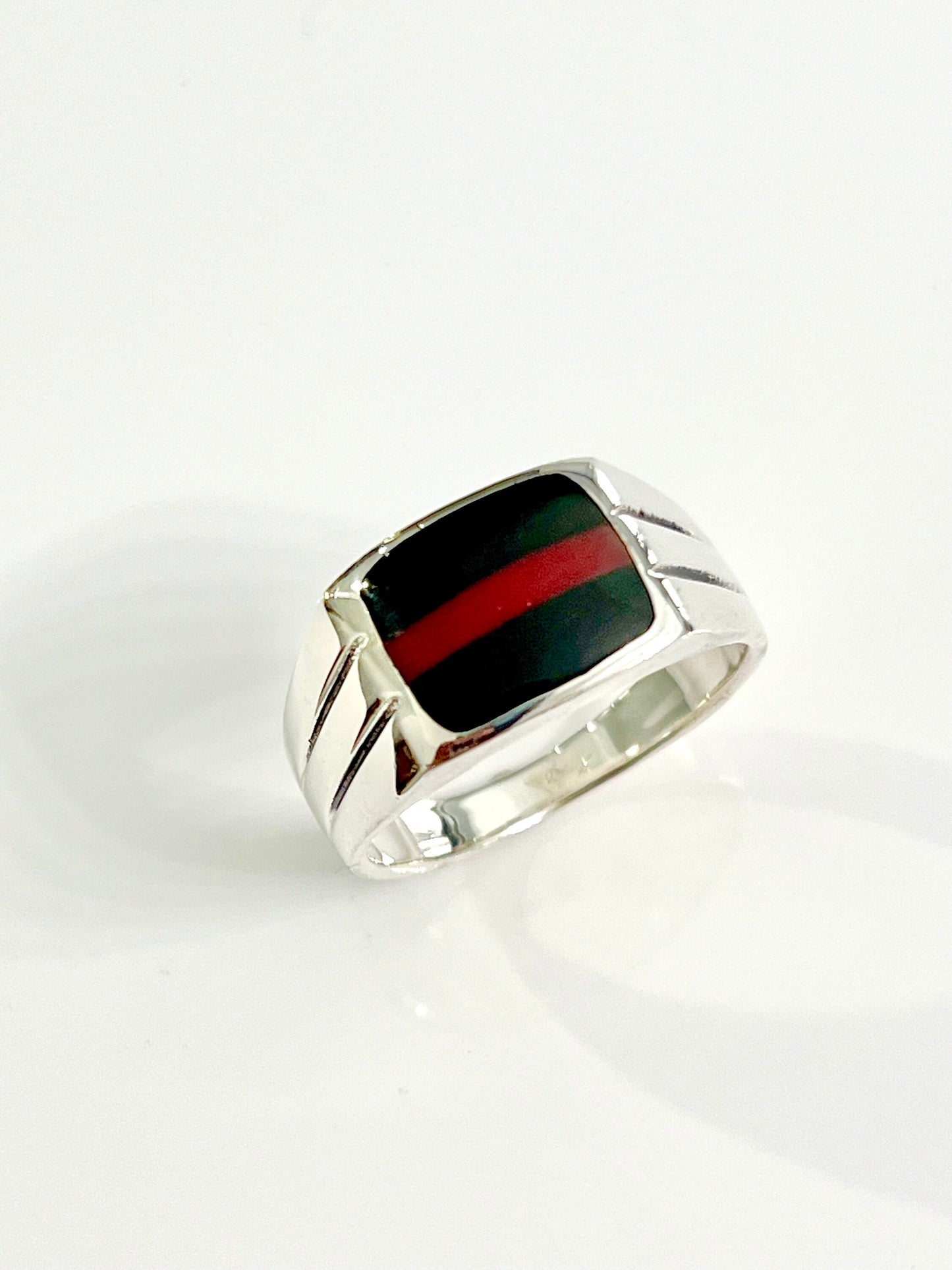 Multi Stone Men's Silver Ring