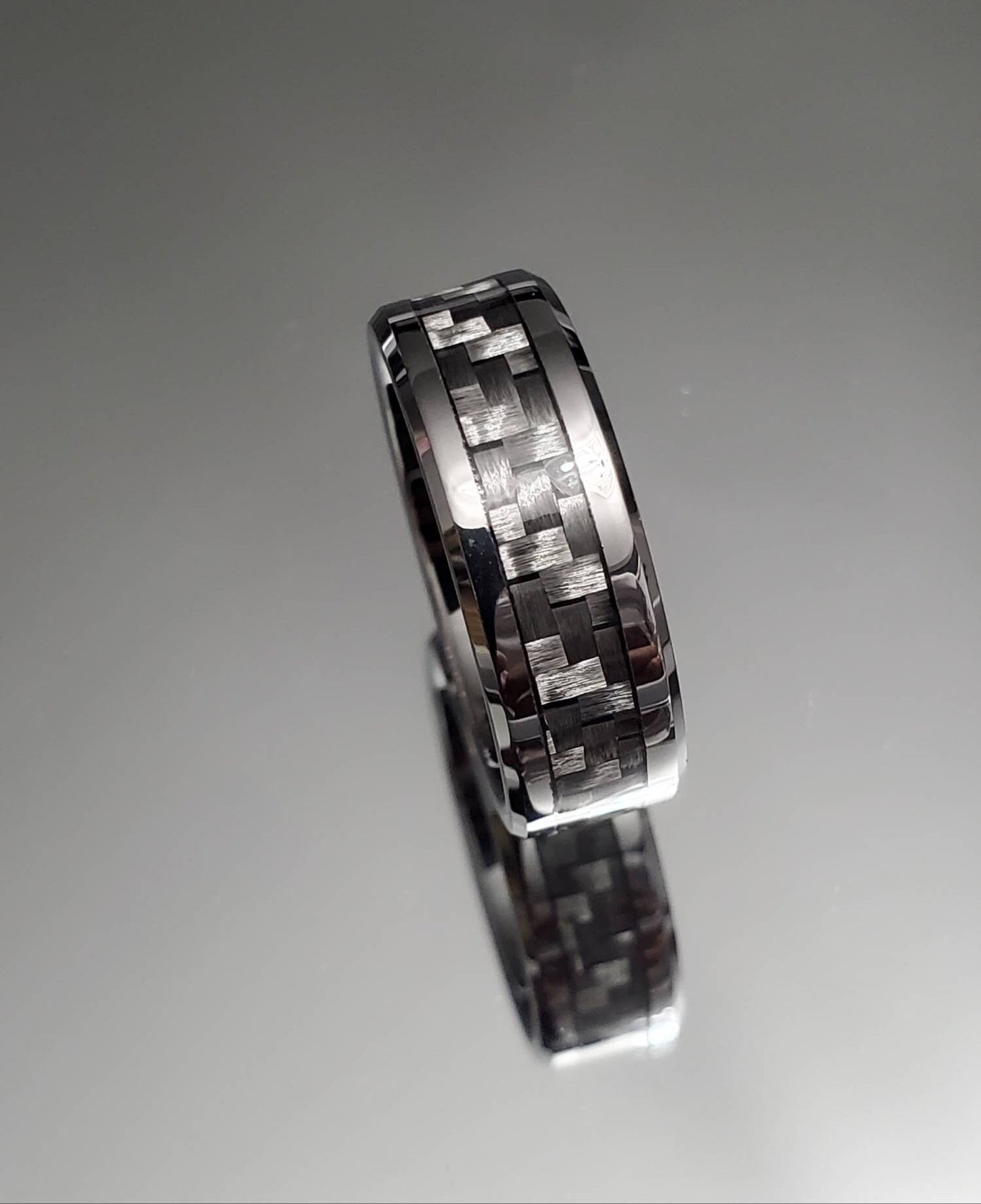 Men's Carbon Fiber Tungsten Ring Car Enthusiast