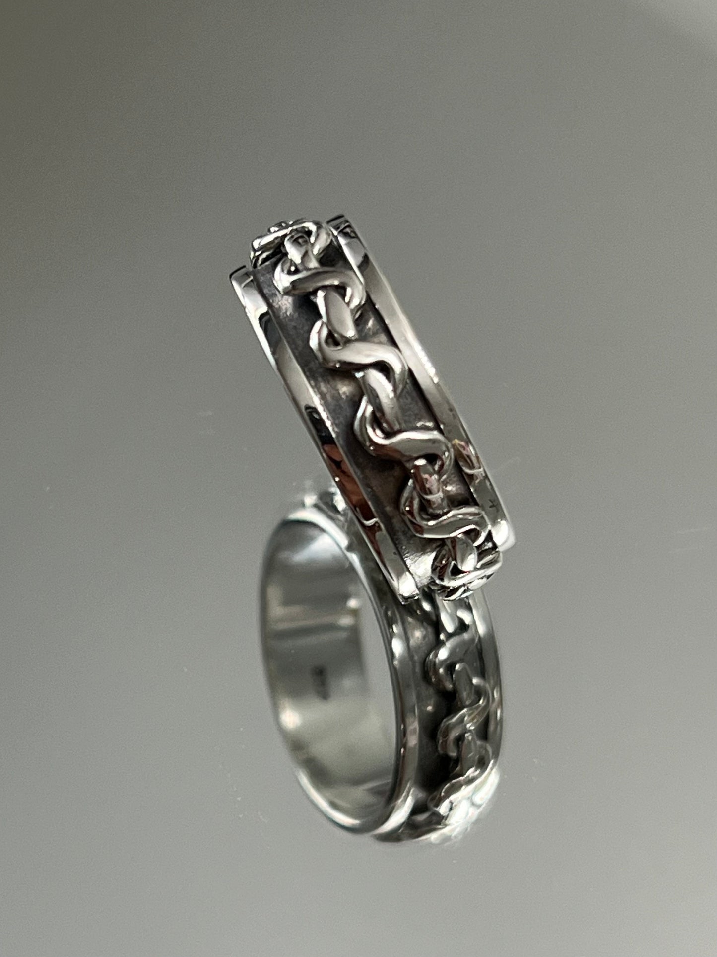 Fidget Spinner Silver Ring Band