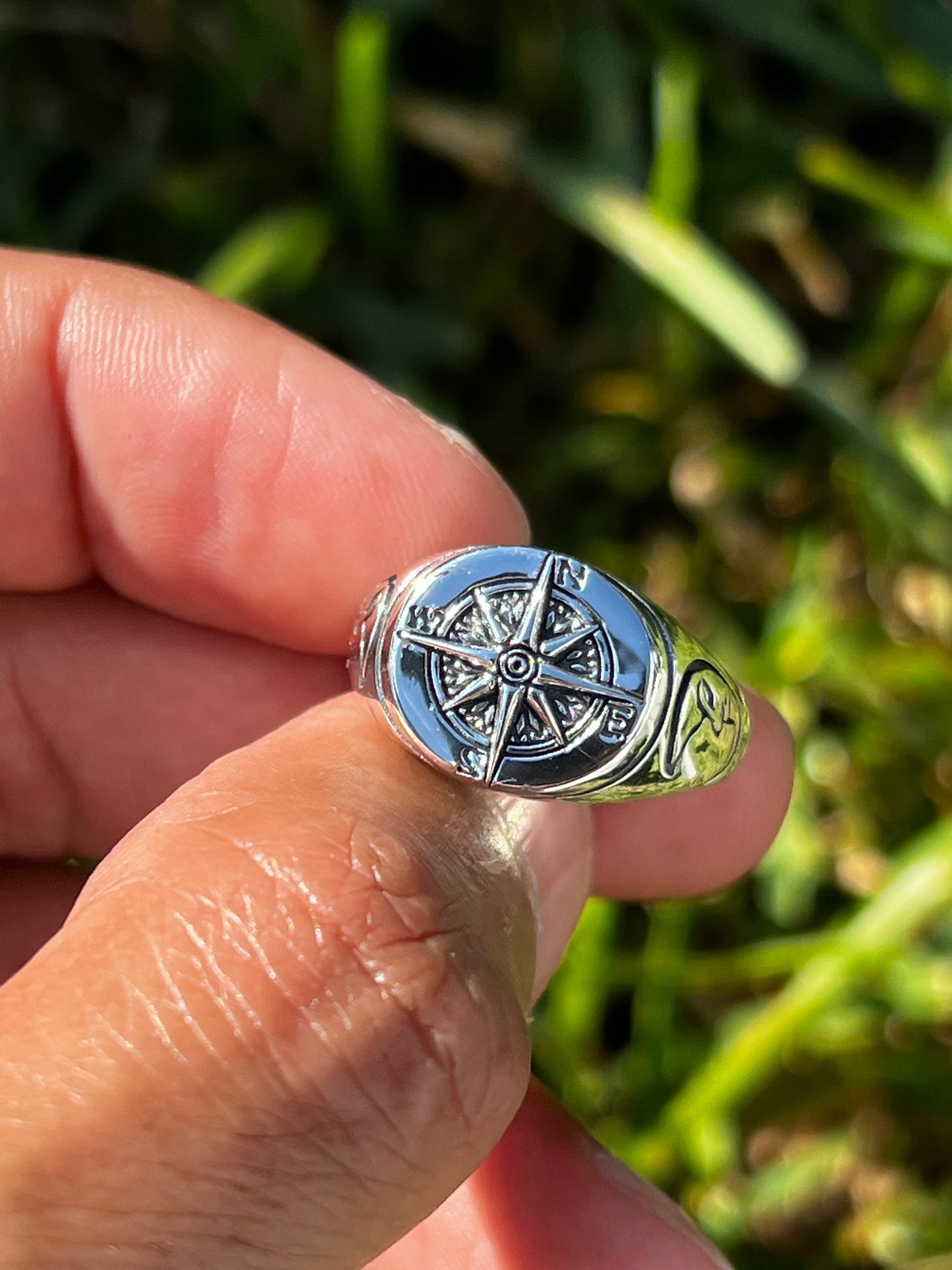 Masculine Compass Men's Ring