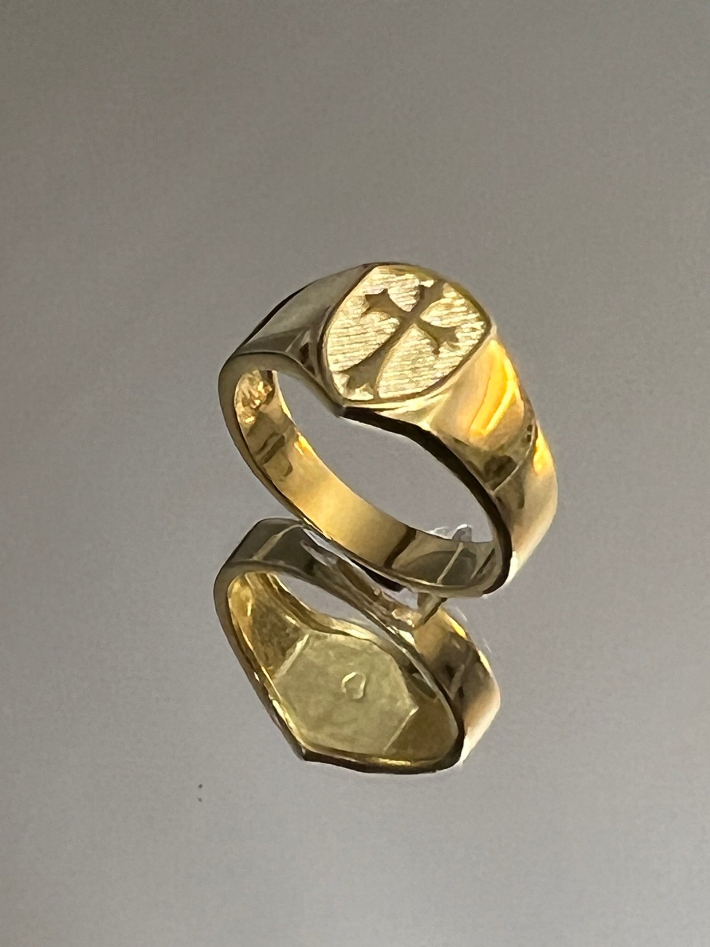 Gold Plated Cross Ring