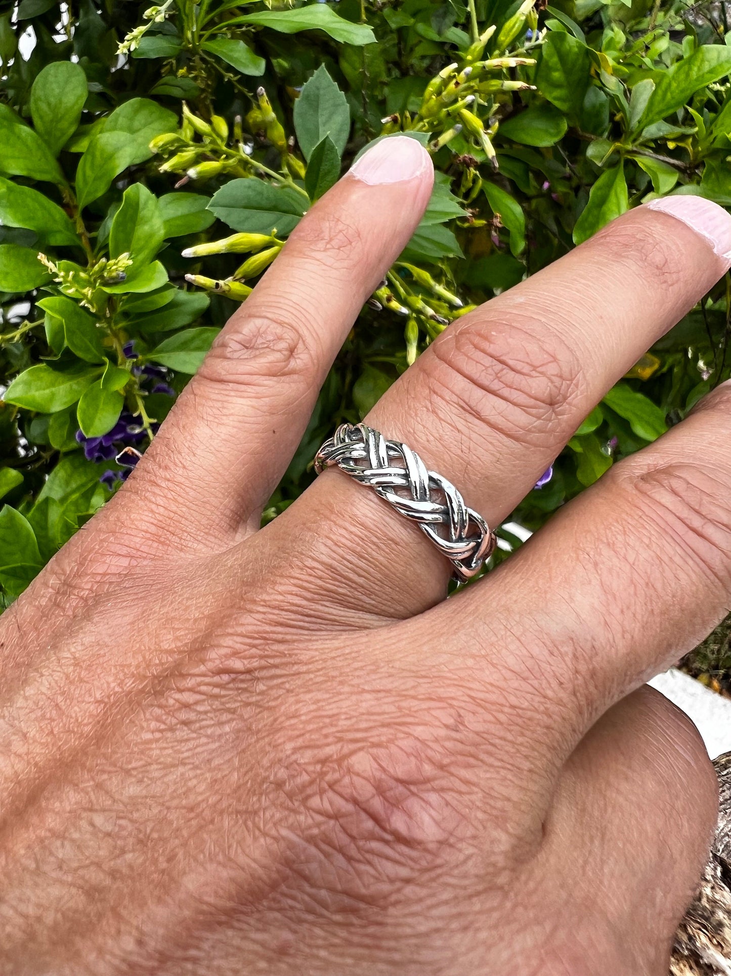 Love Intertwined Braided Sterling Silver Men's Ring
