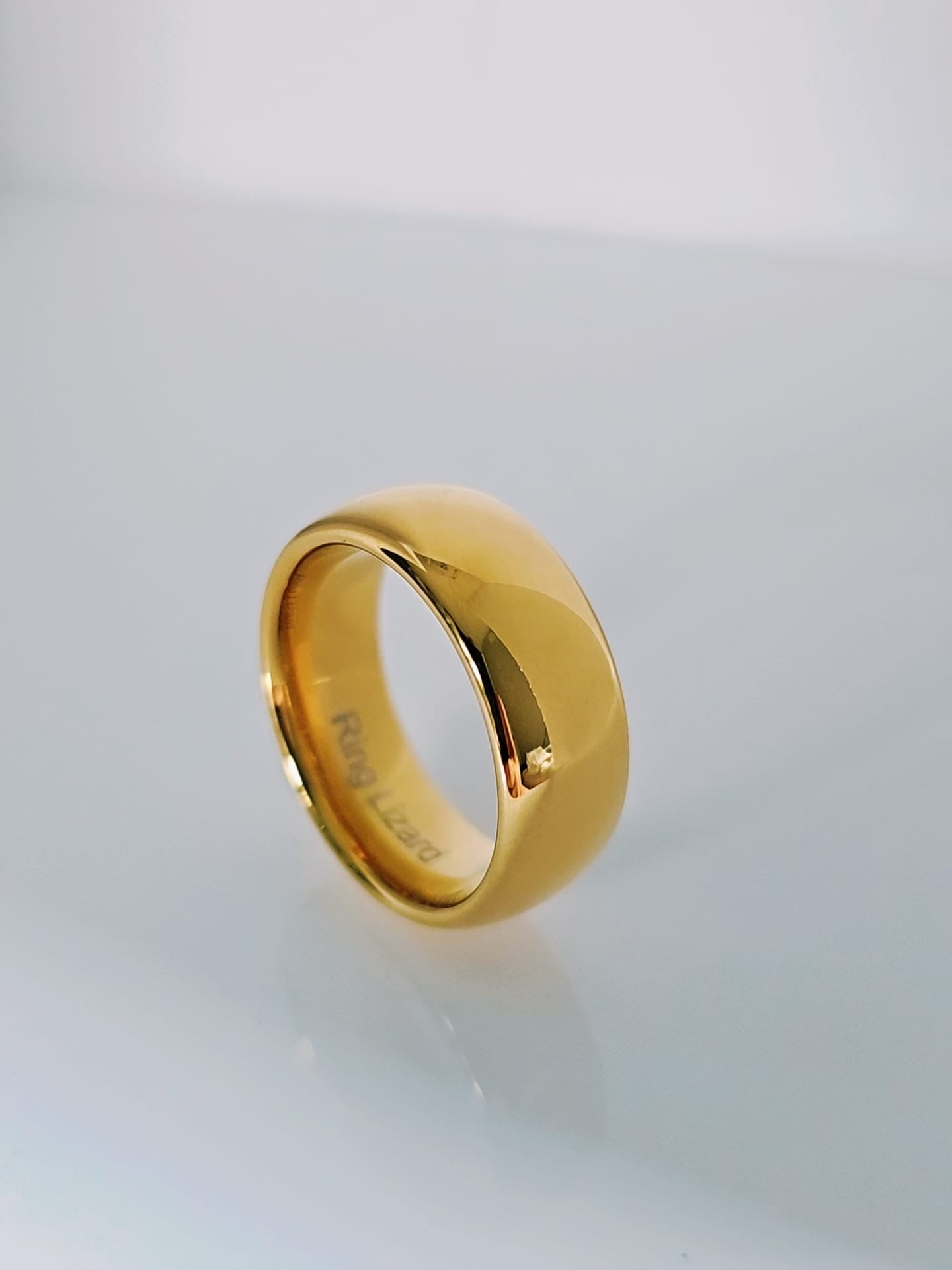 Gold-Tone Tungsten Men’s Ring 8mm Classic Band