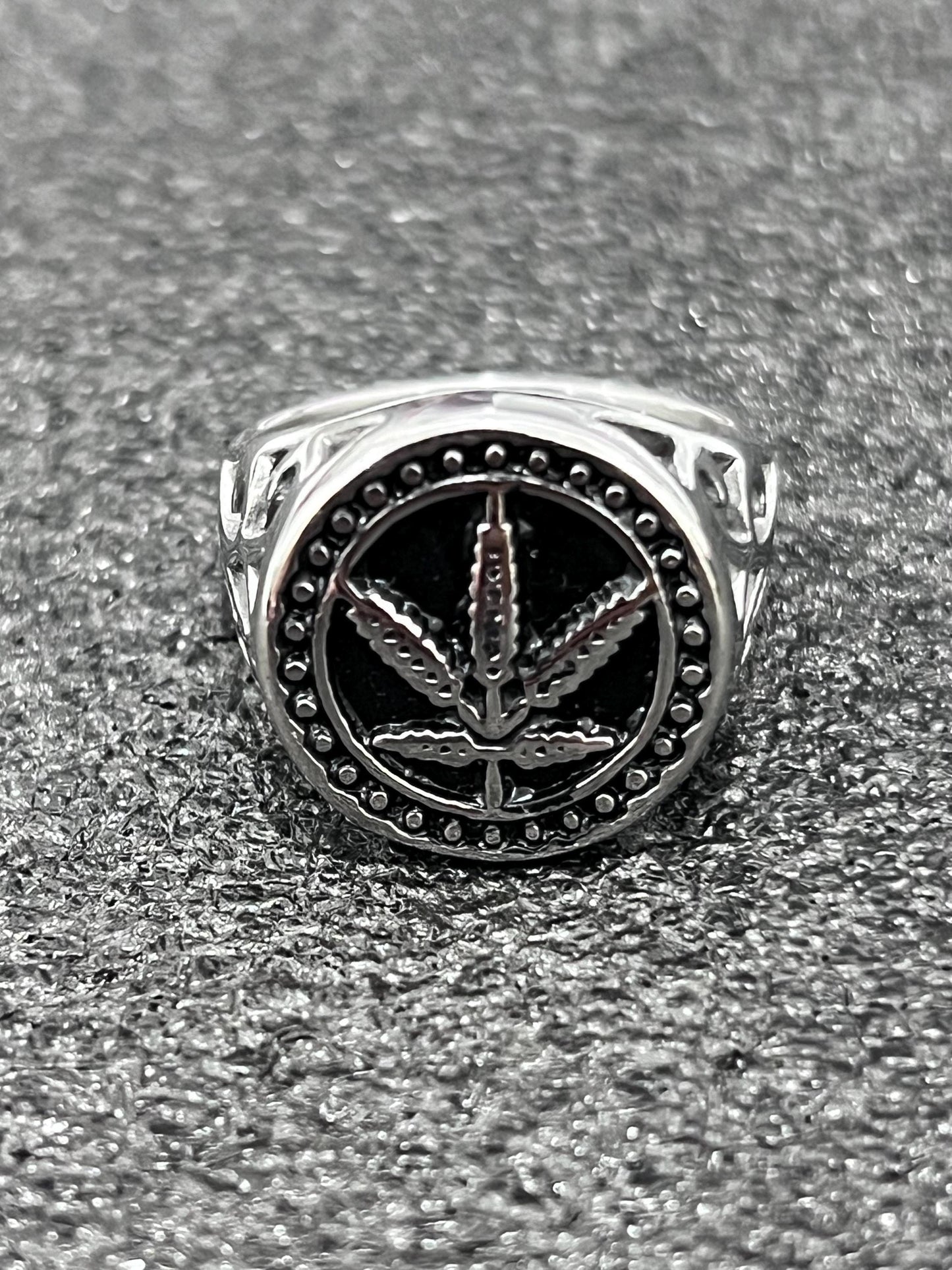 Marijuana Ring Stainless Steel Men's Ring