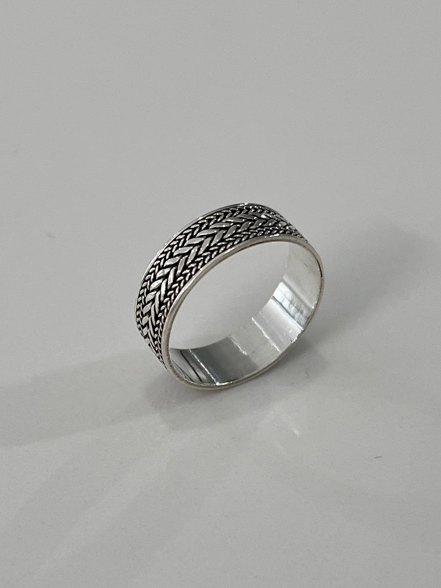 Men's Woven Leaves Sterling Silver