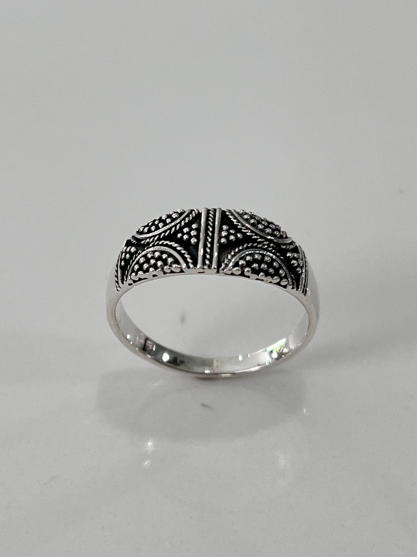 Men's Bali Ring, Sterling Silver, 925, Men's Ring, 7.5mm Wedding Band, Gift For Him/Her/Them