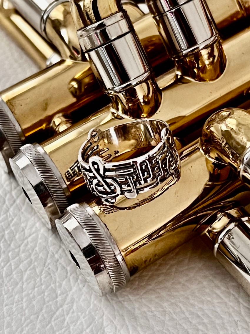 Music Note Ring Sterling Silver Ring