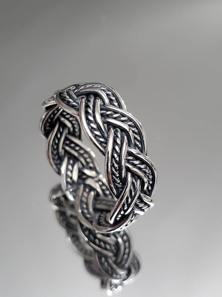 Sterling Silver Men's Ring, Oxidized Sterling Silver Ring, Men's 8mm Band, Men Jewelry, Jewelry for Him, 925 Silver Ring