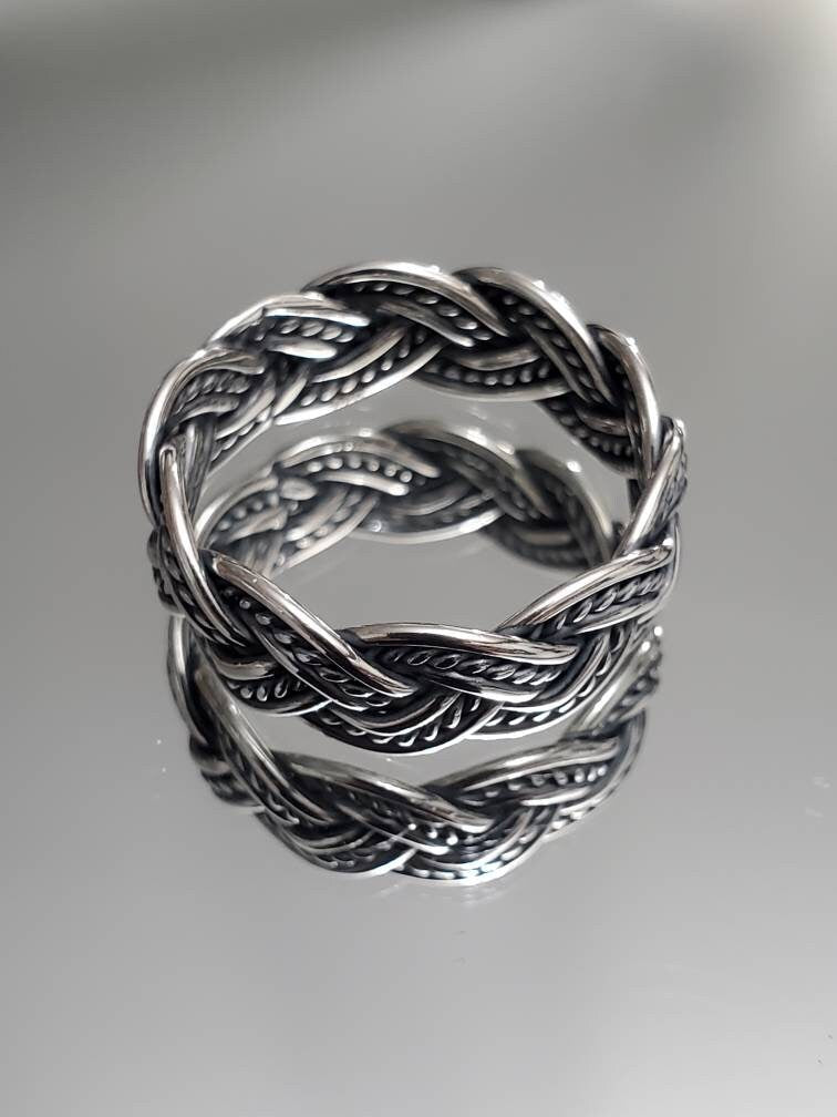 Sterling Silver Men's Ring, Oxidized Sterling Silver Ring, Men's 8mm Band, Men Jewelry, Jewelry for Him, 925 Silver Ring