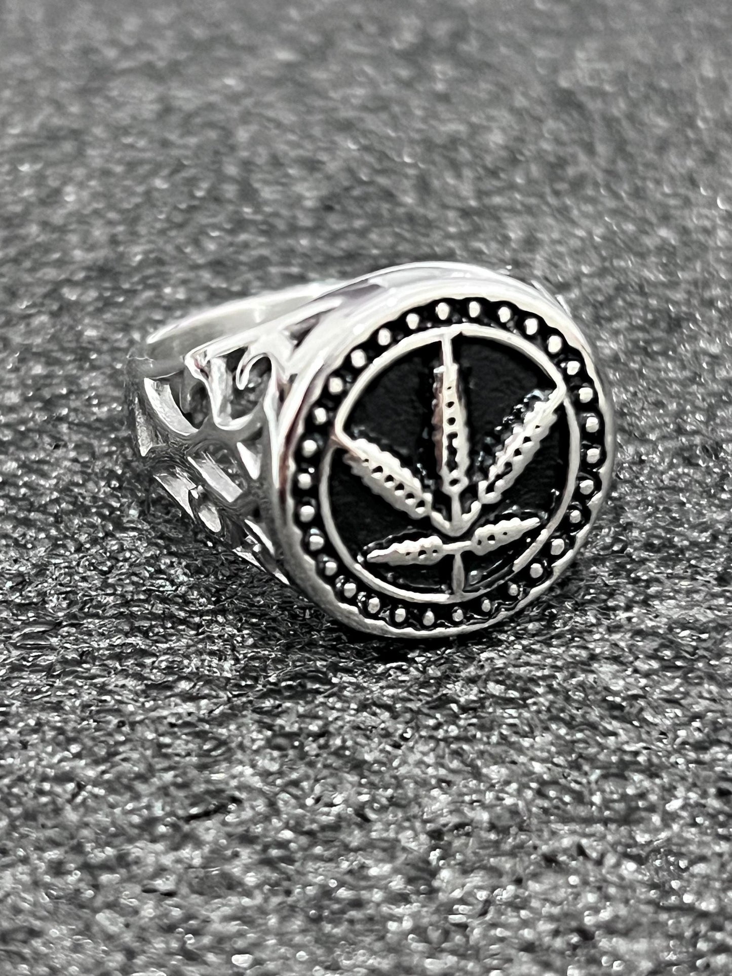 Marijuana Ring Stainless Steel Men's Ring