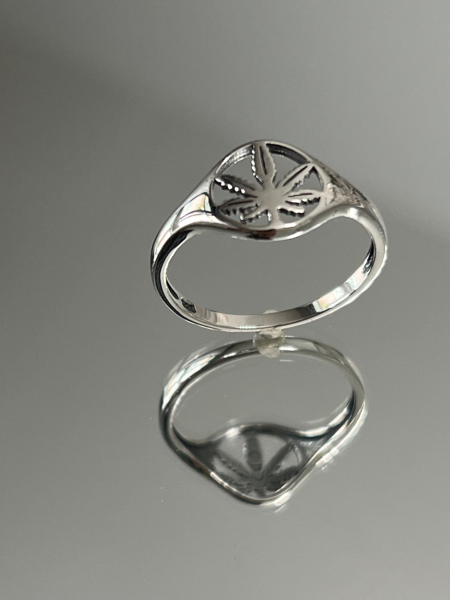 Marijuana Ring Sterling Silver Men & Women's Ring