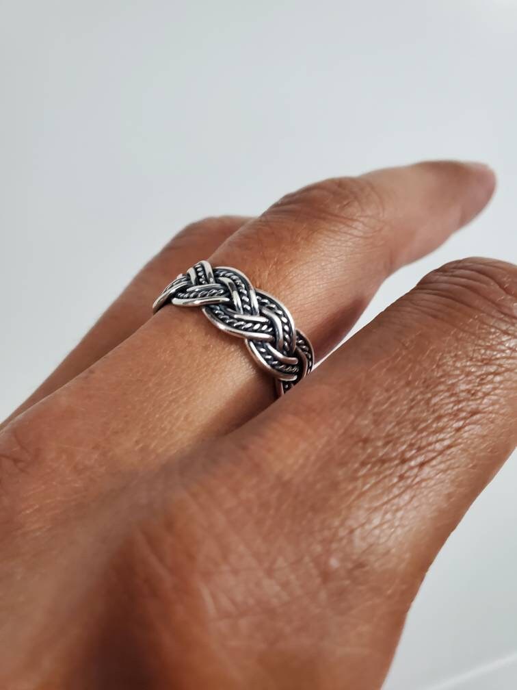 Sterling Silver Men's Ring, Oxidized Sterling Silver Ring, Men's 8mm Band, Men Jewelry, Jewelry for Him, 925 Silver Ring