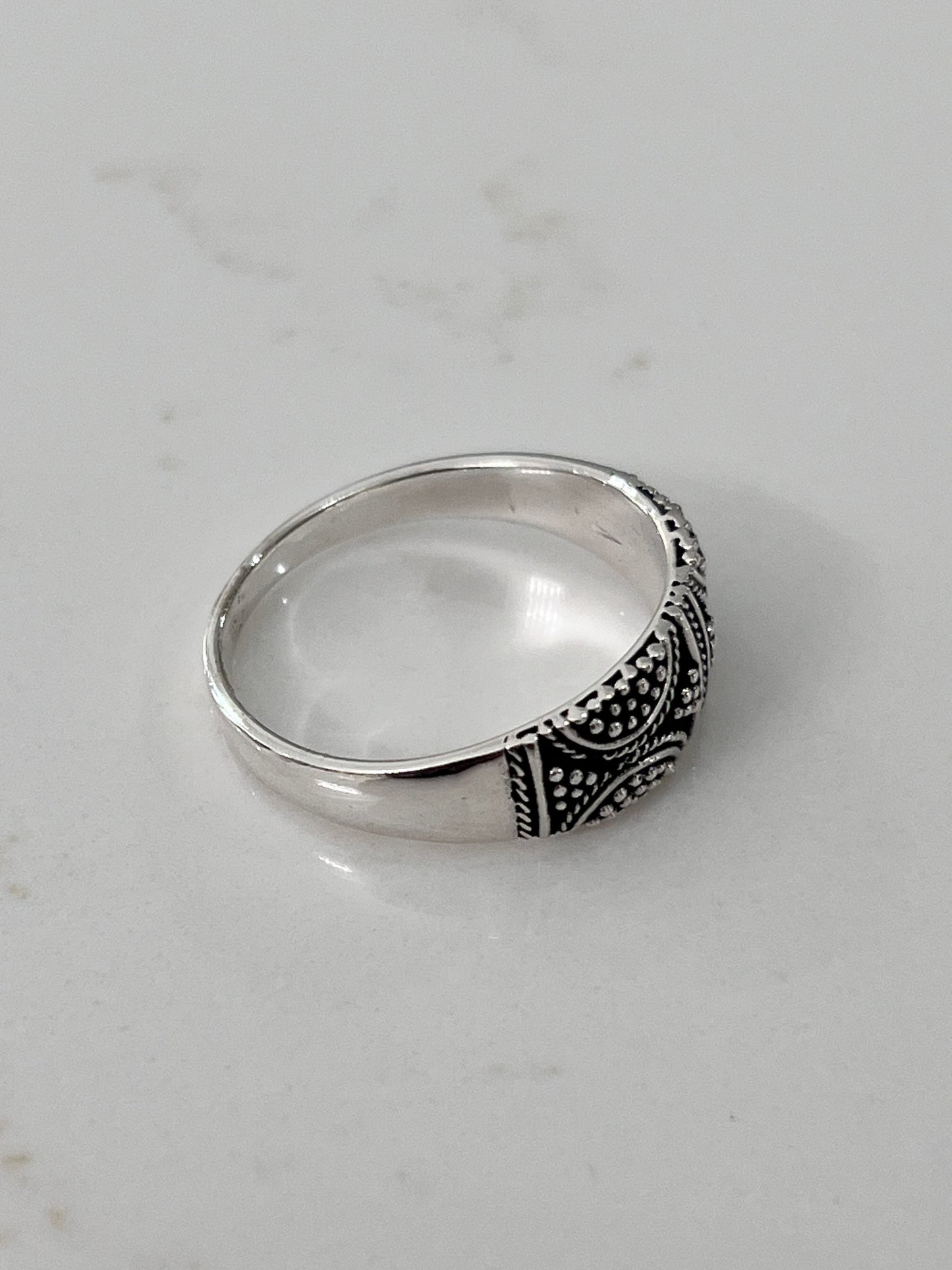 Men's Bali Ring, Sterling Silver, 925, Men's Ring, 7.5mm Wedding Band, Gift For Him/Her/Them