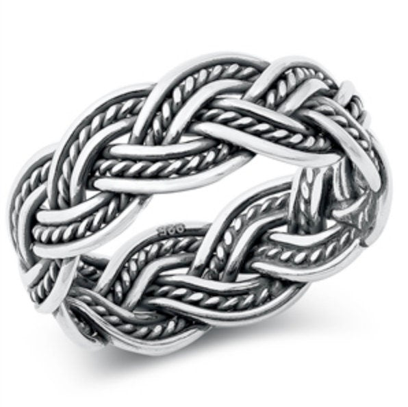 Sterling Silver Men's Ring, Oxidized Sterling Silver Ring, Men's 8mm Band, Men Jewelry, Jewelry for Him, 925 Silver Ring