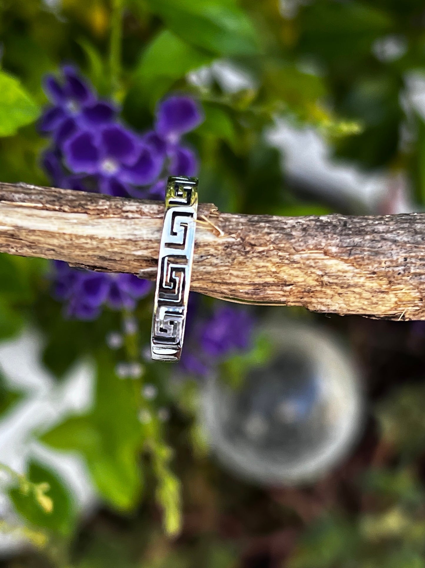 Sterling Silver Men's Ring, Durable Mens Band, Greek design Band, Wedding Statement Ring, Gift for him/her, Unisex