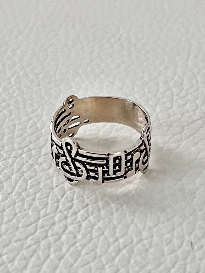 Music Note Ring Sterling Silver Ring