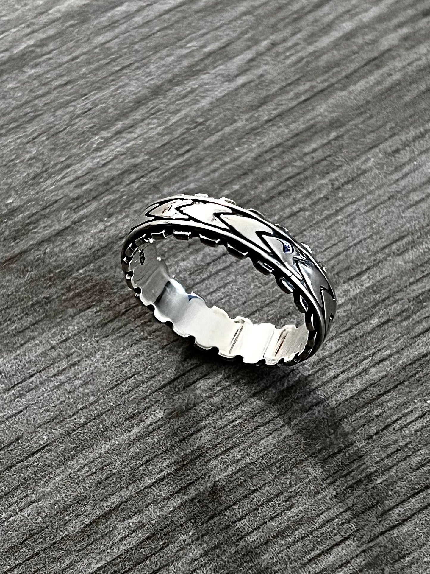 The Arrowhead Simple Men's Ring, Double Crown Heartrd Sterling Silver Men's Ring, Gift for him, Engagement Band for Men, Unisex, Wedding