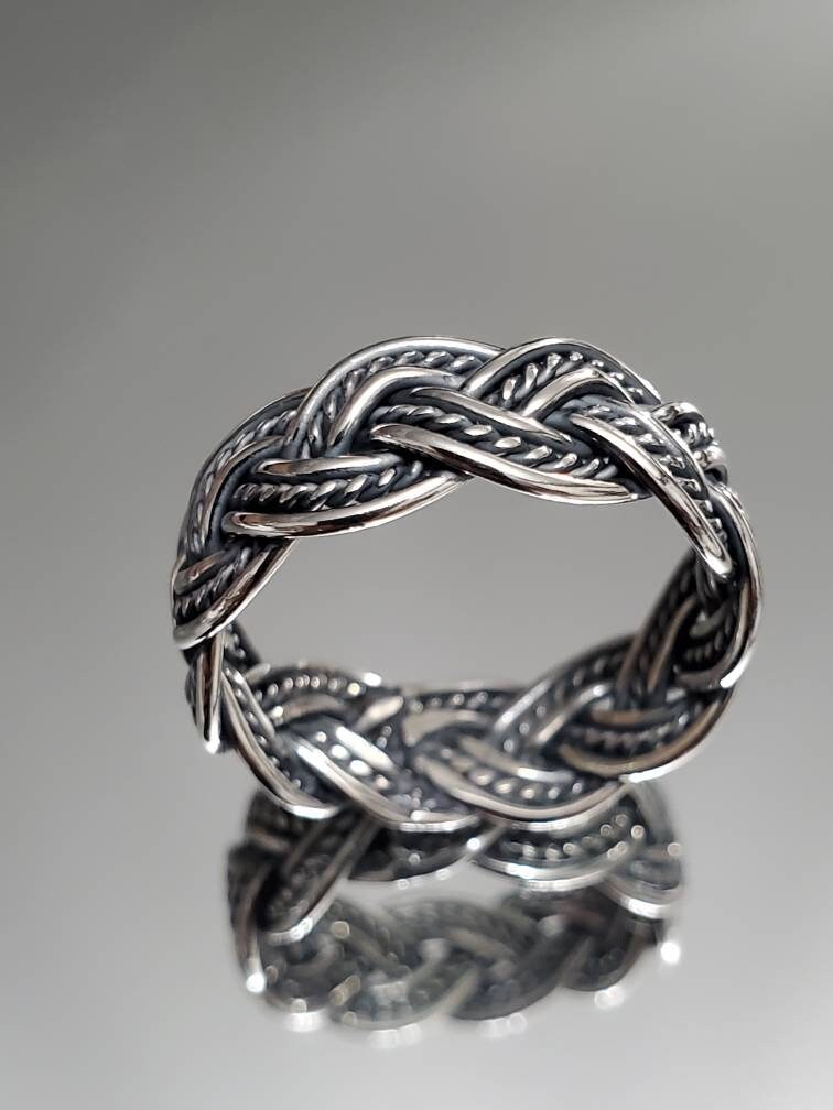 Sterling Silver Men's Ring, Oxidized Sterling Silver Ring, Men's 8mm Band, Men Jewelry, Jewelry for Him, 925 Silver Ring