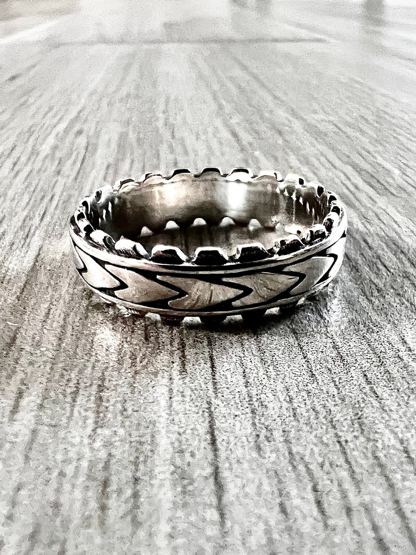 The Arrowhead Simple Men's Ring, Double Crown Heartrd Sterling Silver Men's Ring, Gift for him, Engagement Band for Men, Unisex, Wedding