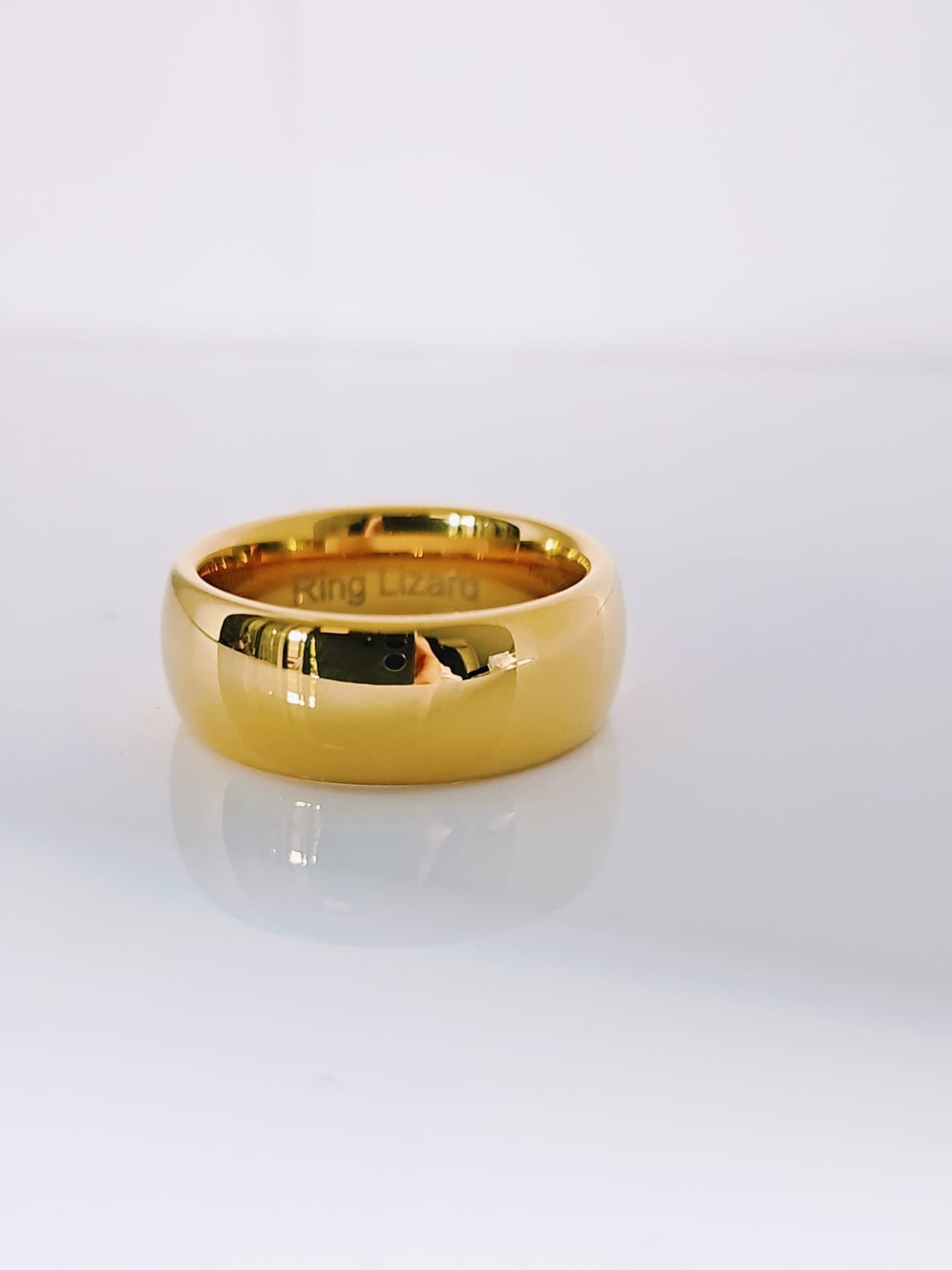 Gold-Tone Tungsten Men’s Ring 8mm Classic Band