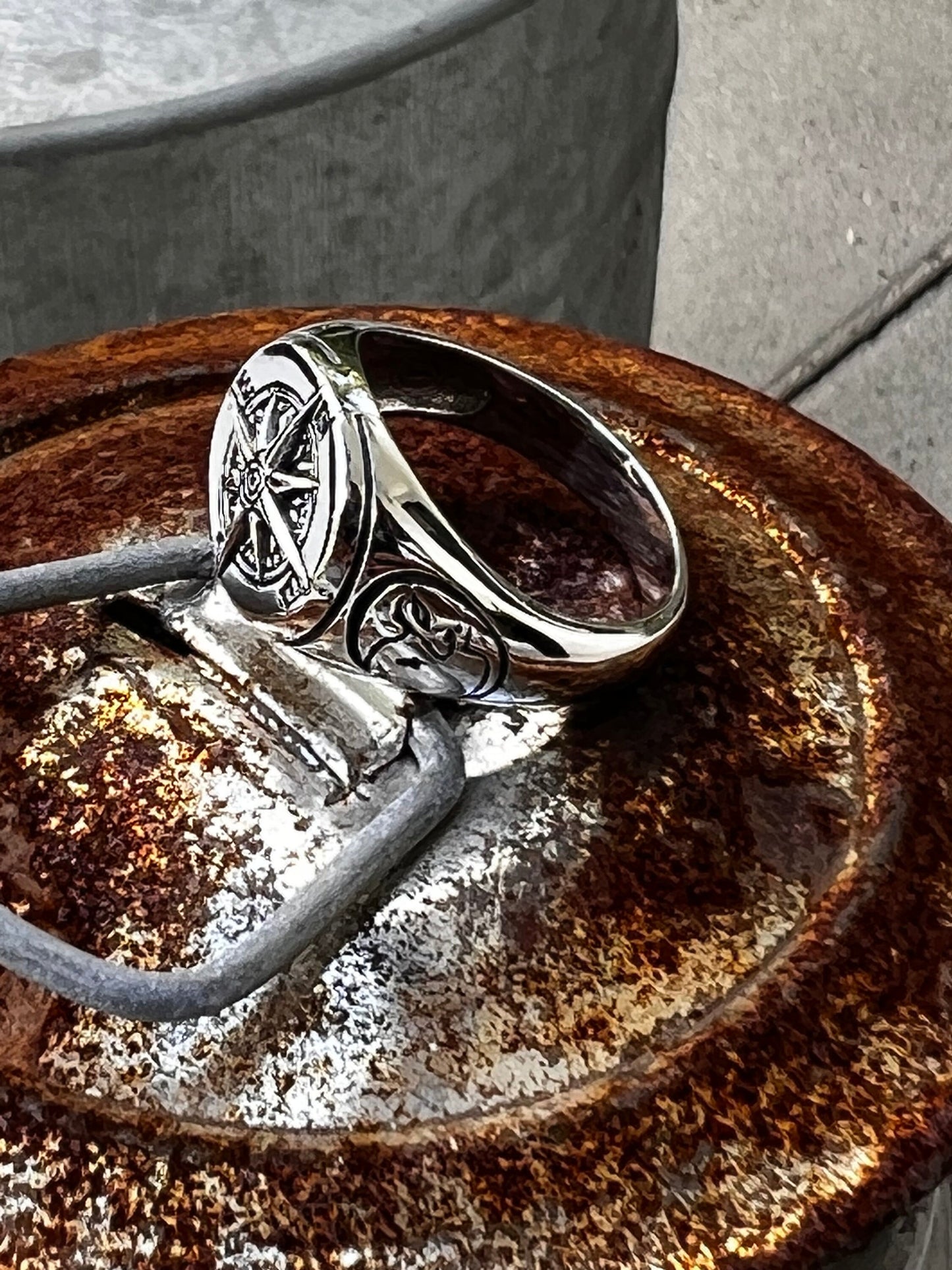 Masculine Compass Men's Ring