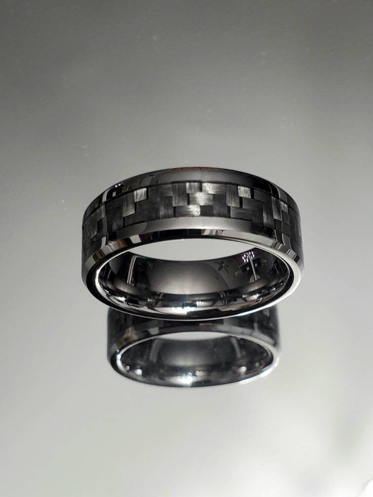 Men's Carbon Fiber Tungsten Ring Car Enthusiast