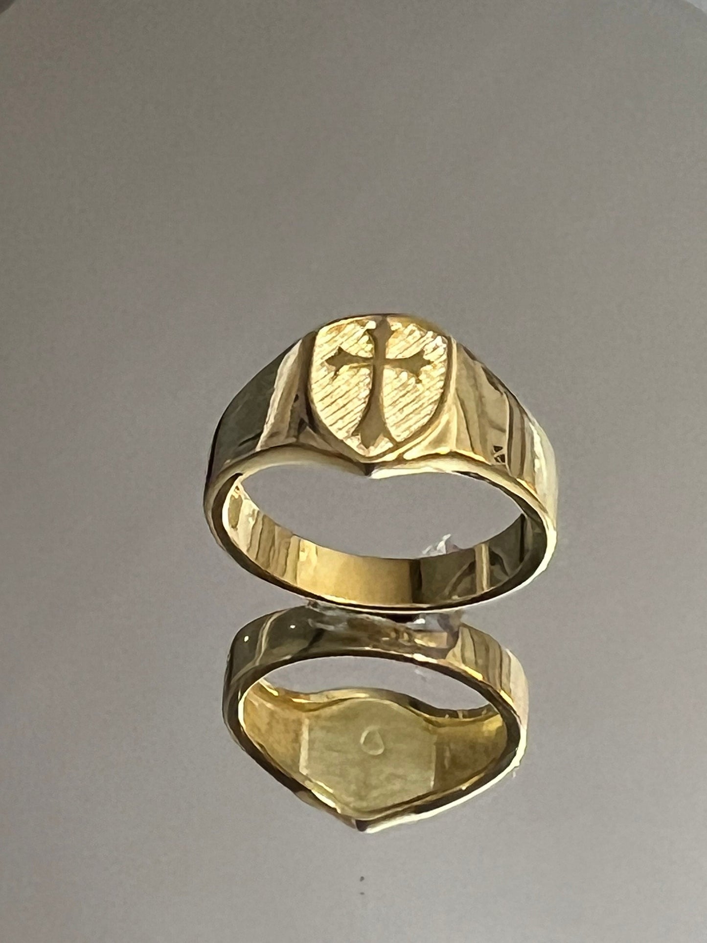 Gold Plated Cross Ring