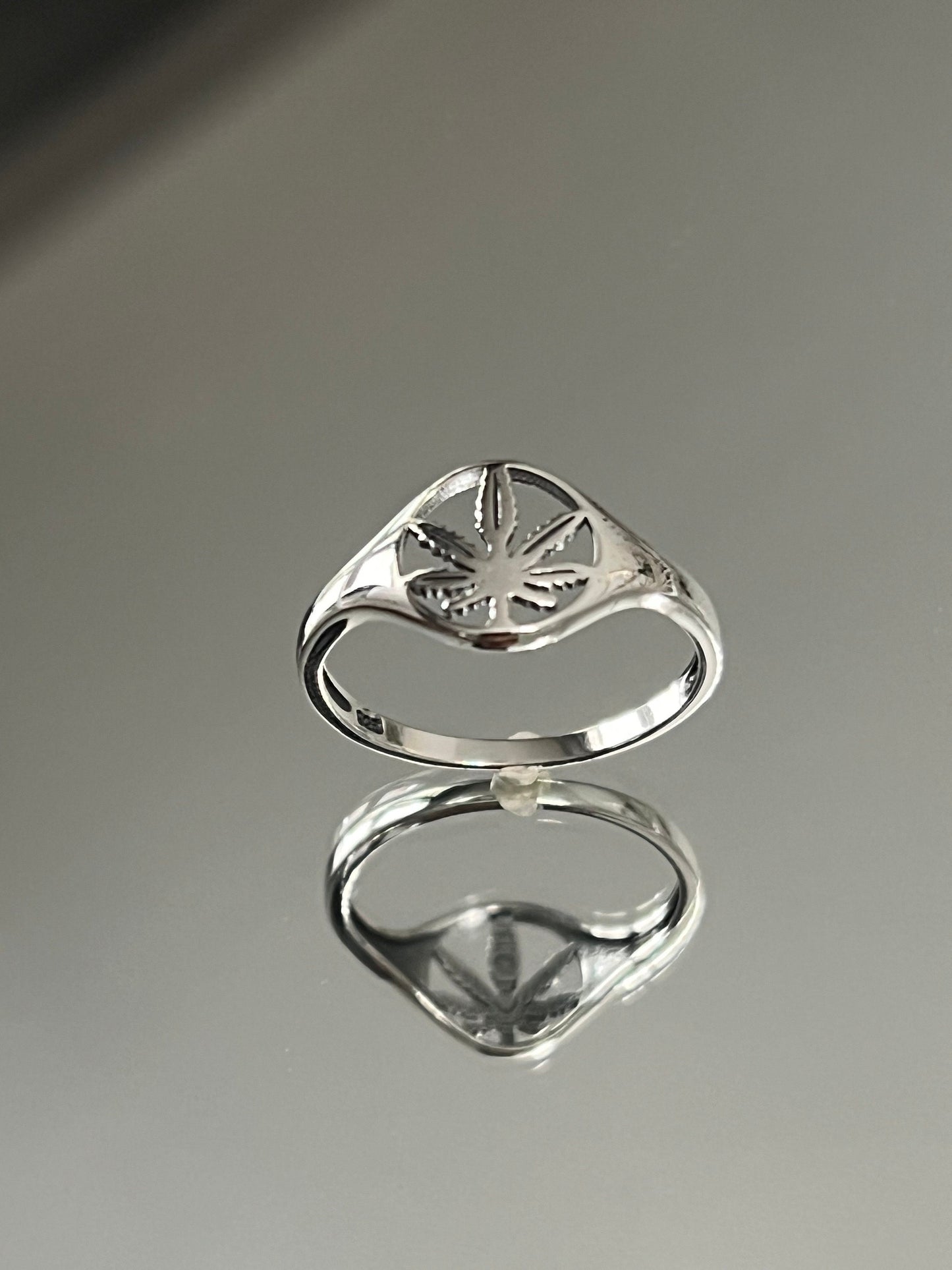 Marijuana Ring Sterling Silver Men & Women's Ring