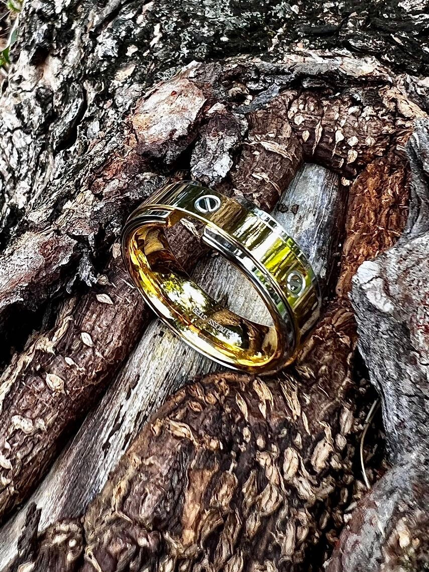 Gold Silver Stainless Steel Flat Head Band 8mm Ring