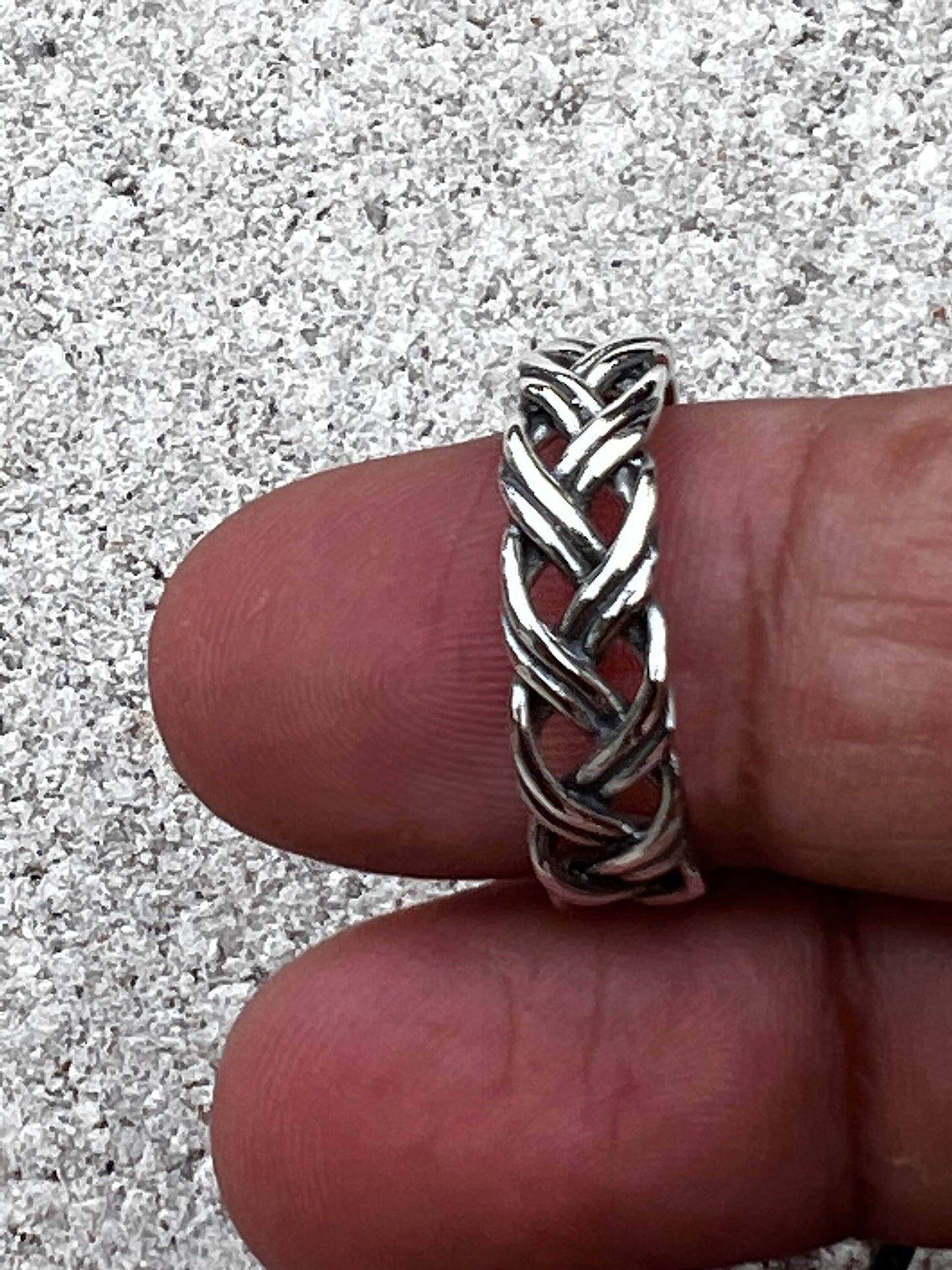 Love Intertwined Braided Sterling Silver Men's Ring