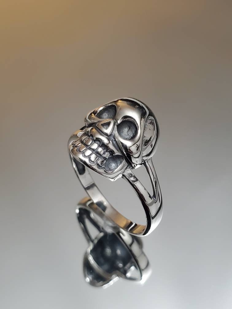 Large Skull Sterling Silver Ring 925 Ring