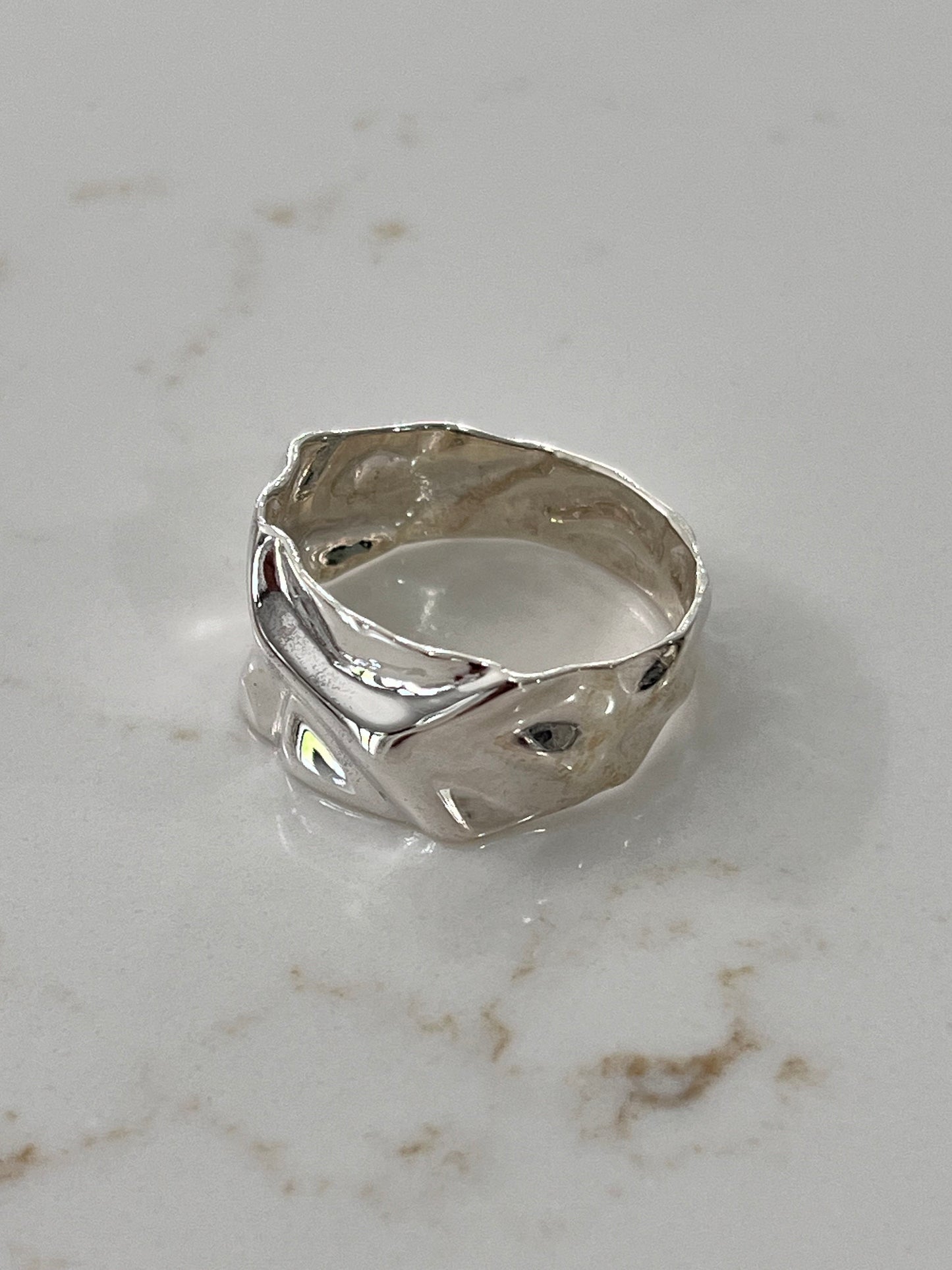 The Foil Band, Men's Ring, Sterling Silver Men's Ring, Gift for him, Engagement Band for Men, Unisex, Wedding 12.5mm