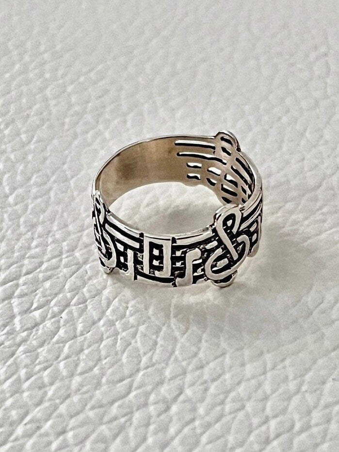 Music Note Ring Sterling Silver Ring