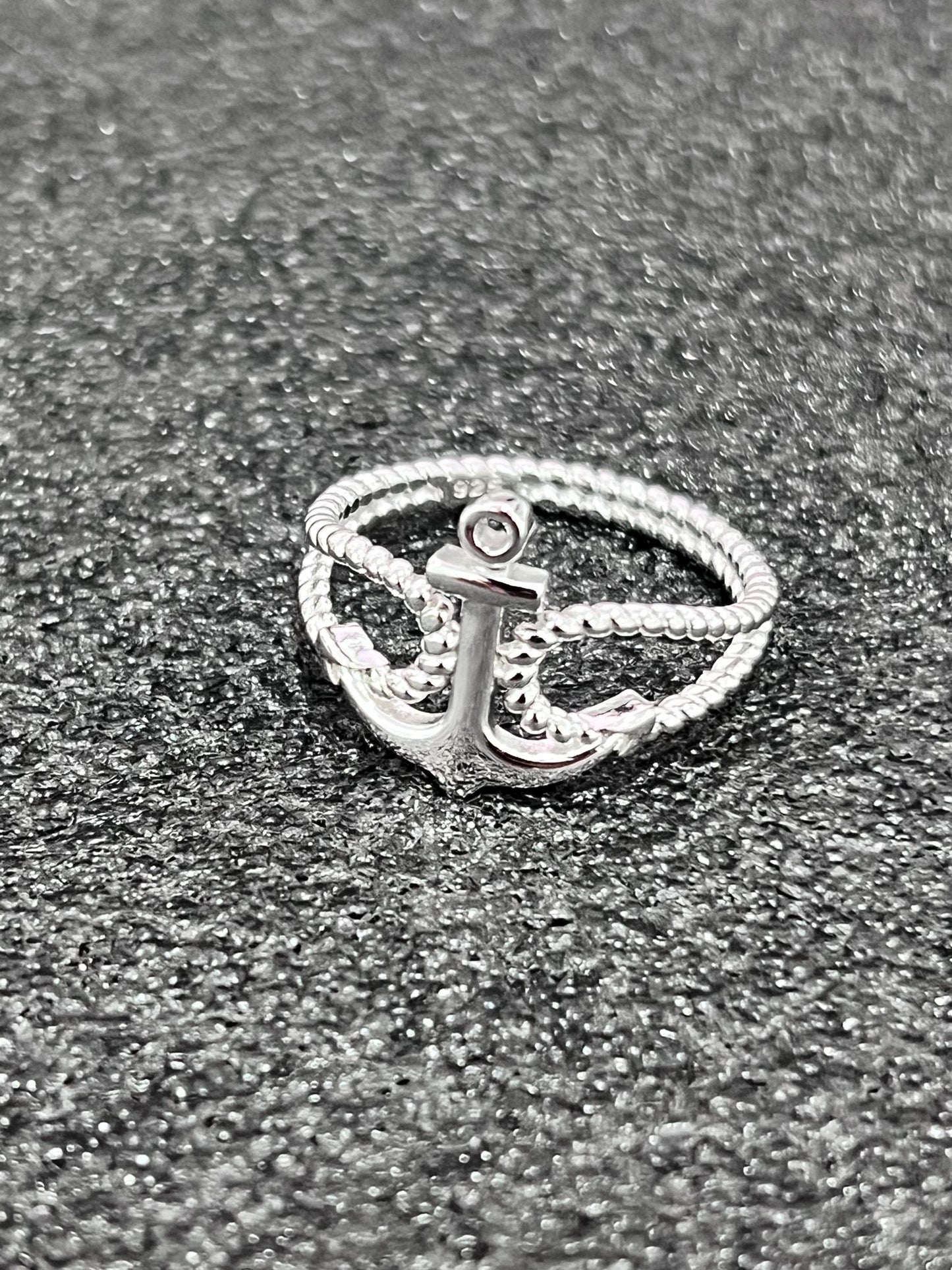 Rope and Anchor Men's Silver Ring