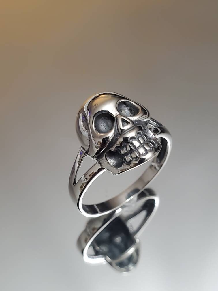 Large Skull Sterling Silver Ring 925 Ring