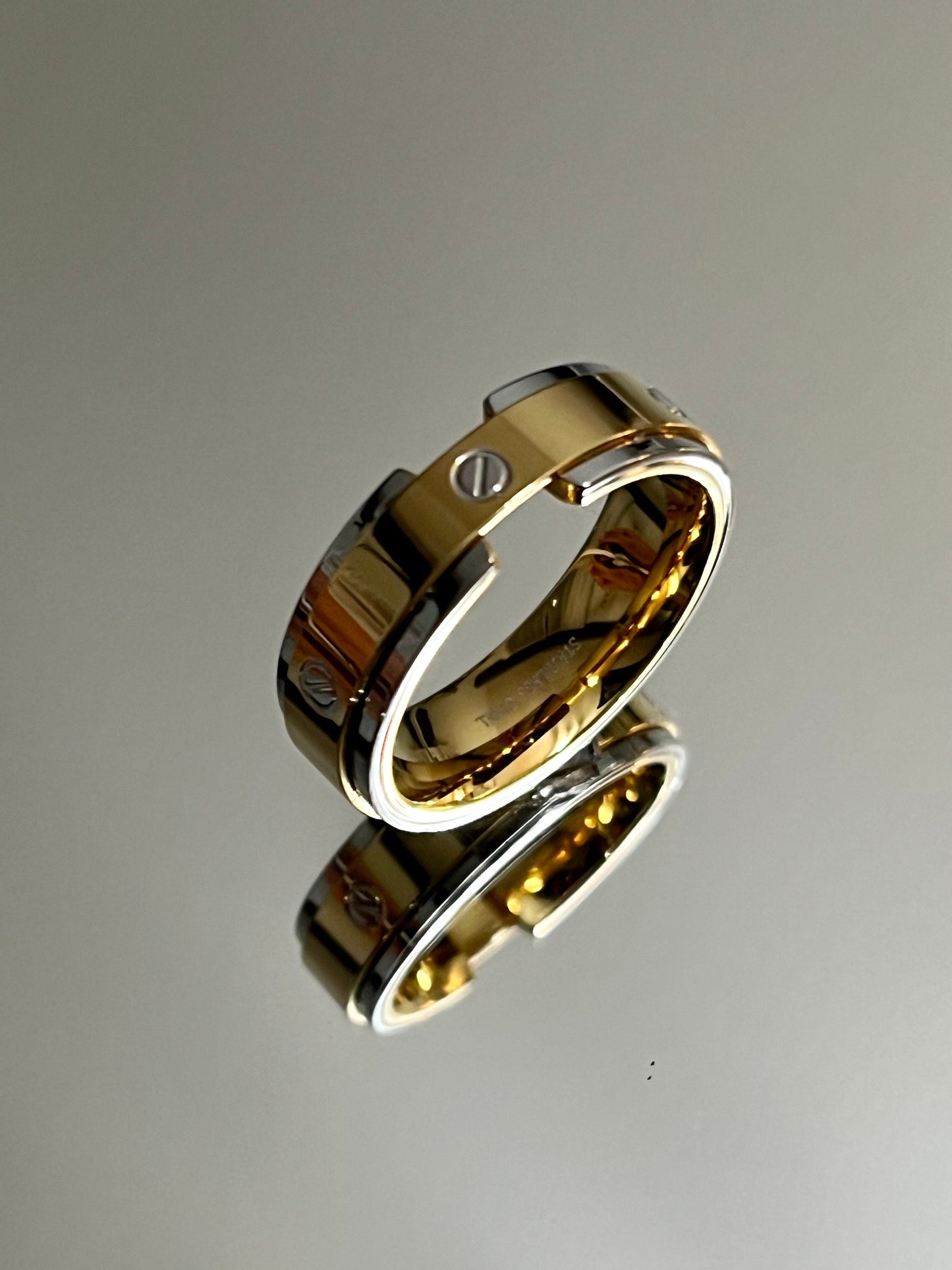 Gold Silver Stainless Steel Flat Head Band 8mm Ring