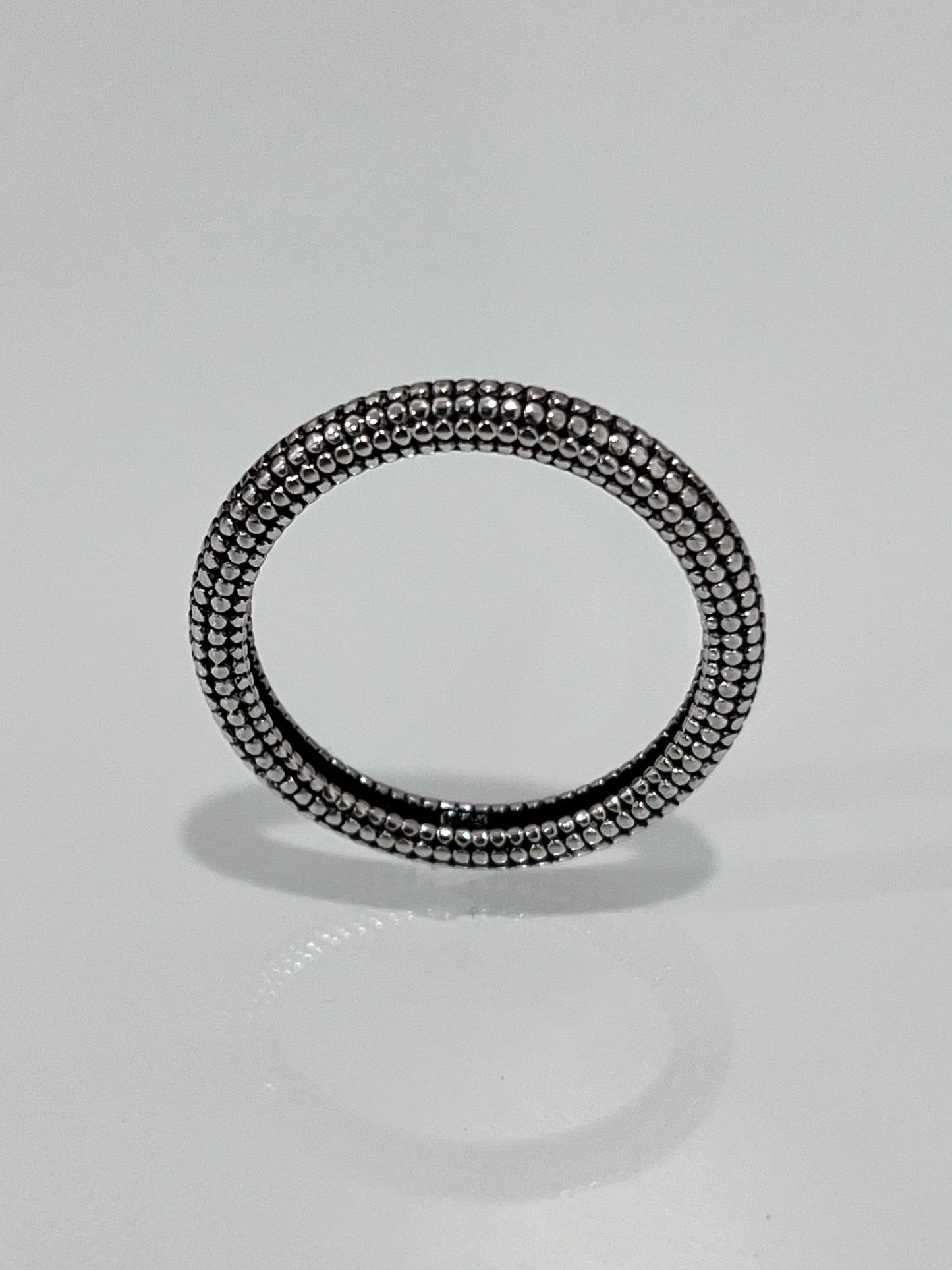 Beaded Ring, Sterling Silver Band Unisex Band