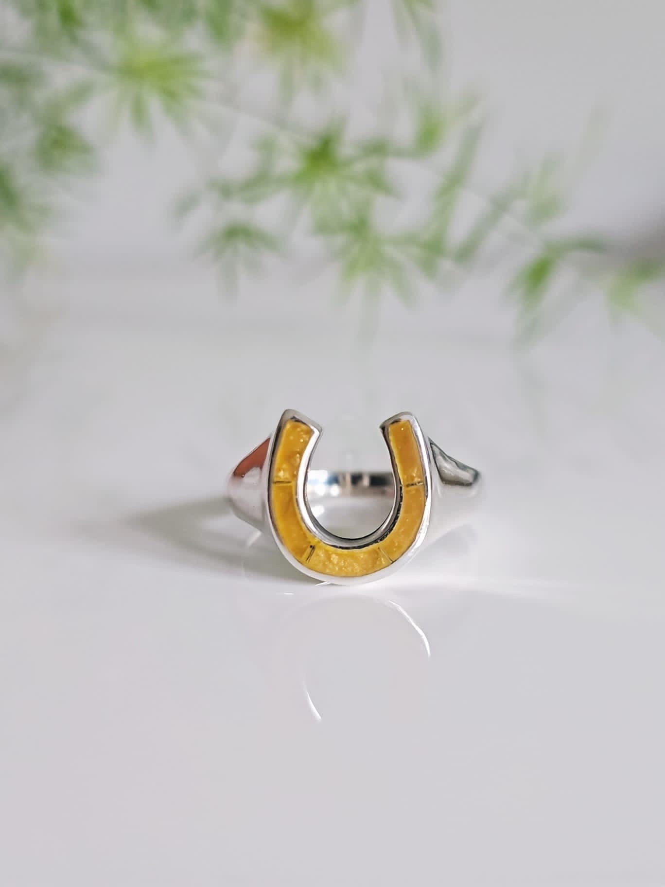 Horse Shoe Ring, Tiger Eyes Stone