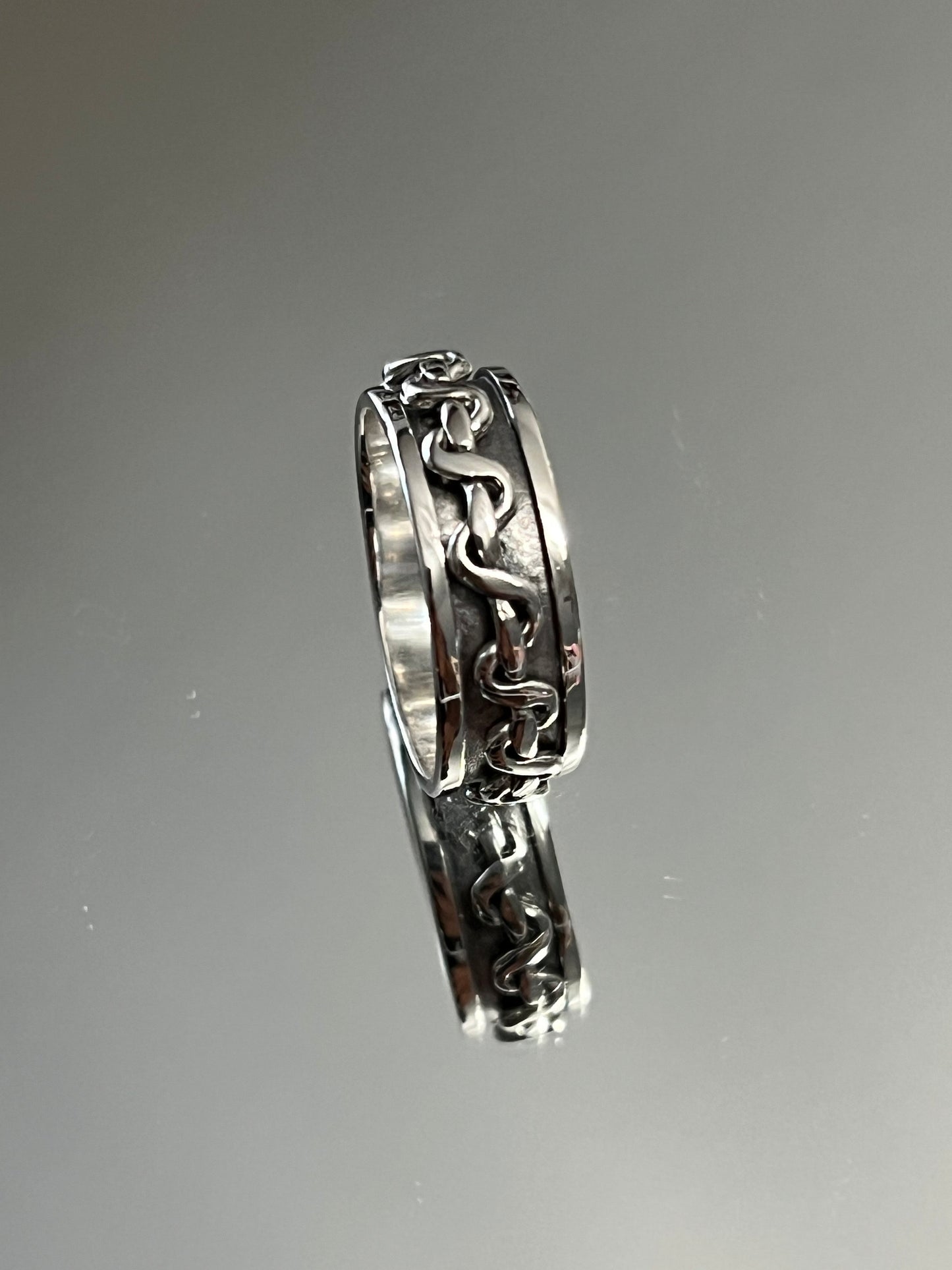 Fidget Spinner Silver Ring Band