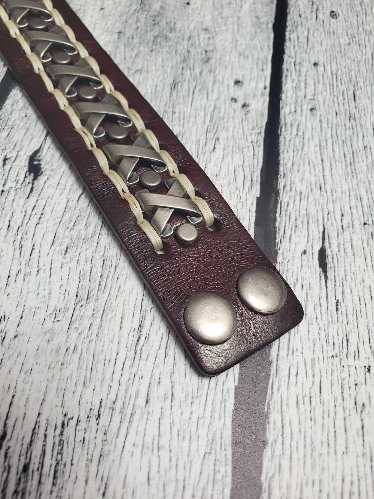 Handmade Brown Leather Bracelet
