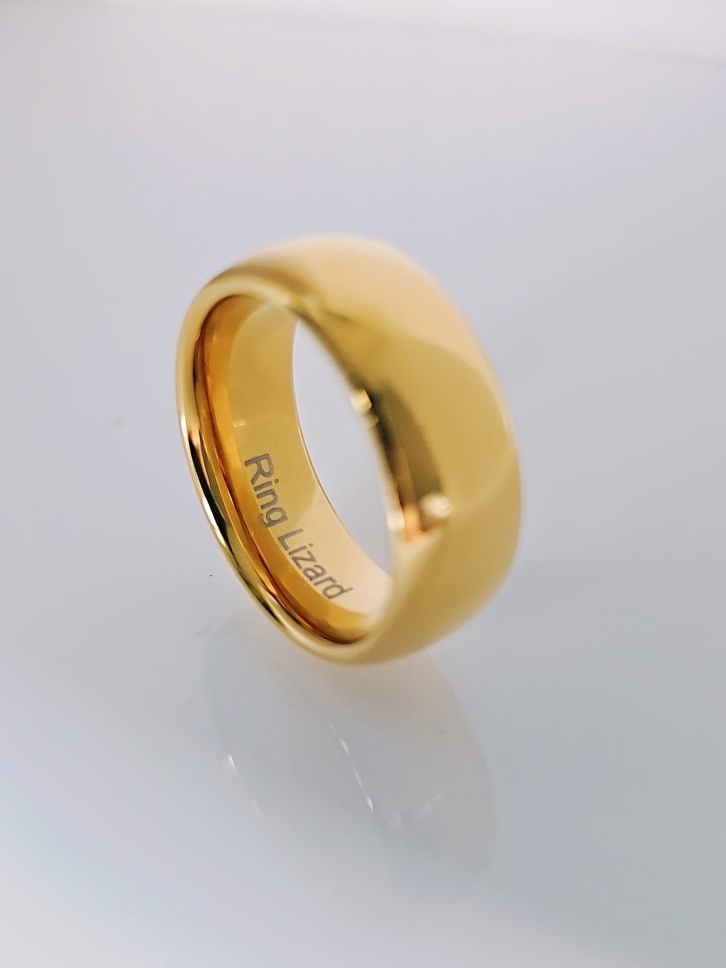 Gold-Tone Tungsten Men’s Ring 8mm Classic Band