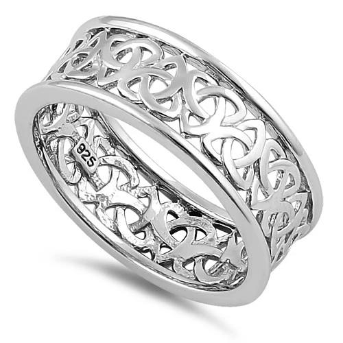 Celtic Outer Rims Sterling Silver Ring Timeless Triquetra Elegance with Ancient Heritage